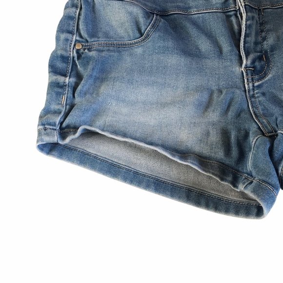 Refuge denim shorty shorts high rise buttons 0 - Picture 3 of 7